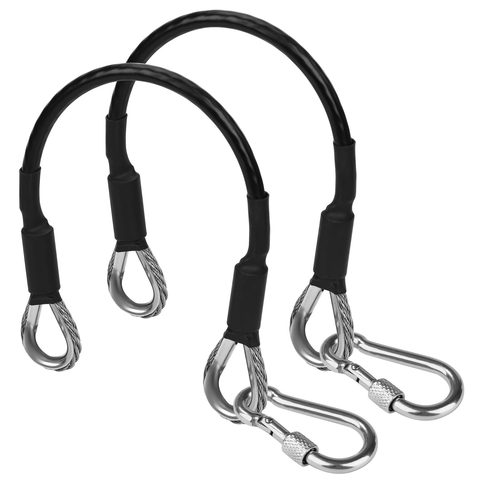 PEUTIER 2pcs Gym Extension Cables, 26cm / 10 inch Gym Cable with Carabiner Fitness Home Gym Machine Accessories Attachment for Lat Pull Down Machine Leg Extensions Machine Compatible with Bowflex