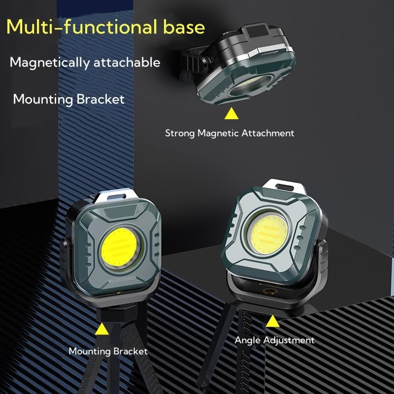 Rechargeable Magnetic Work Light, 1000 Lumens Mini Flashlight Outdoor LED Torch Light, Portable Magnetic Flashlight Inspection Light, Waterproof for Car Repair, Camping, Emergency & Job Site Lighting