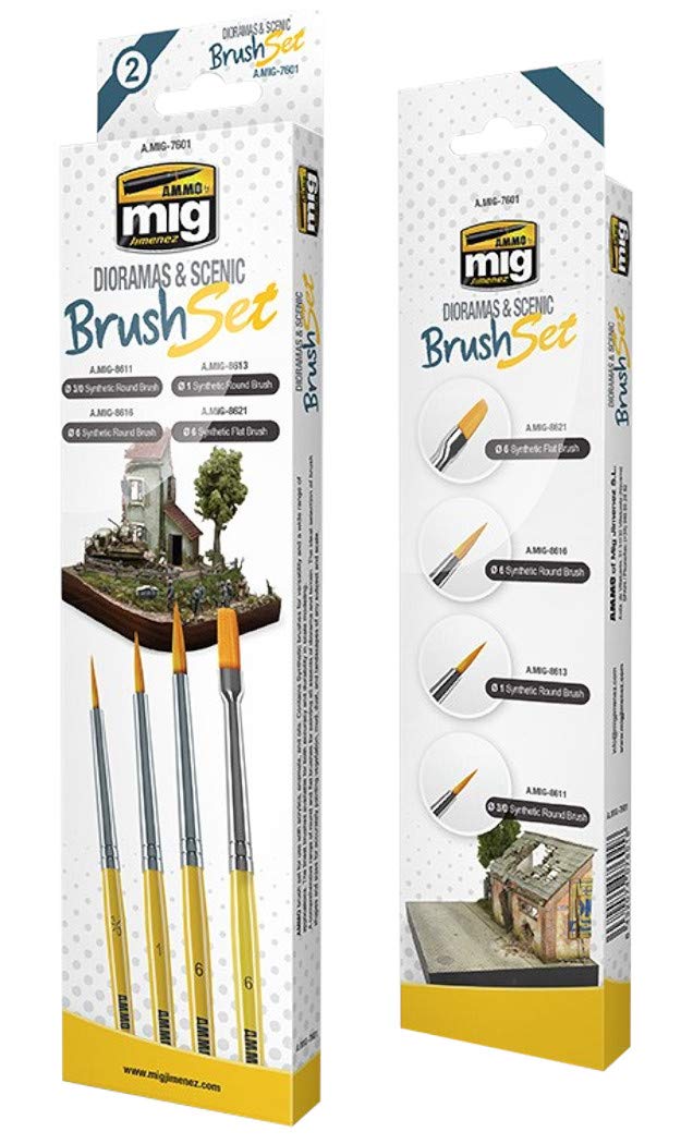 MIG Jimenez Diorama and Scenic Brush Set AMMO-7601