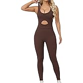Workout Jumpsuits for Women-Black Womens Jumpsuit Sleeveless Yoga One Piece Jumpsuits V Shaped Backless