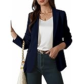 Kelyaa Womens One Button Blazer Casual Open Front Long Sleeve Suit Jackets Business Work Office Blazers