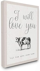 The Stupell Home Decor Collection Love You Till The Cows Come Home Stretched Canvas Wall Art 16 x 20