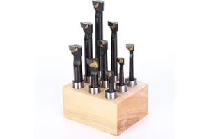 3/8" Boring Bar Set - 9PCS F1 Type Boring Cutter with HSS Boring Head, CNC Milling Tools Kit for Precision Machining, Carbide