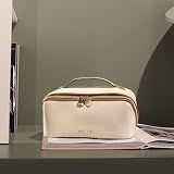 Prite Large Capacity Makeup Bag Portable Travel Cosmetic Bag Waterproof Beige L view 8