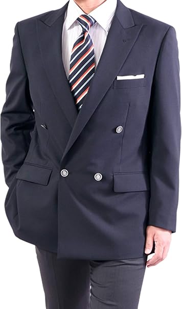 Amazon Kokubo 紺ブレザー ダブルブレステッド 4つボタン メンズ 春夏 ネイビージャケット コート ジャケット 通販