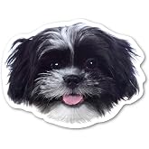 Magnet America (Black and White) Shih Tzu Dog Magnet is 4.375" x 5.75" Made for Vehicles and Refrigerators