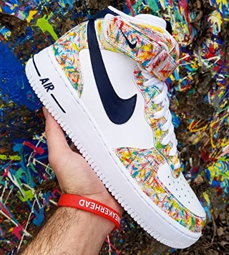 Mens Nike Air Force 1 White Mid Custom "Fruity Pebbles' Edition by OPC Kicks AF1 white mid
