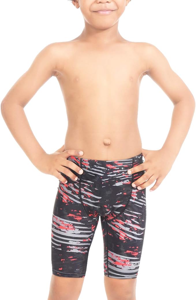 PIQIDIG Youth Boys Swim Jammers Solid Swimsuit Quick Dry Athletic Swimming Shorts
