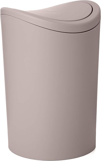 TATAY 6L Bathroom Bin Swing Lid Taupe Compact 19x19x28 Spain