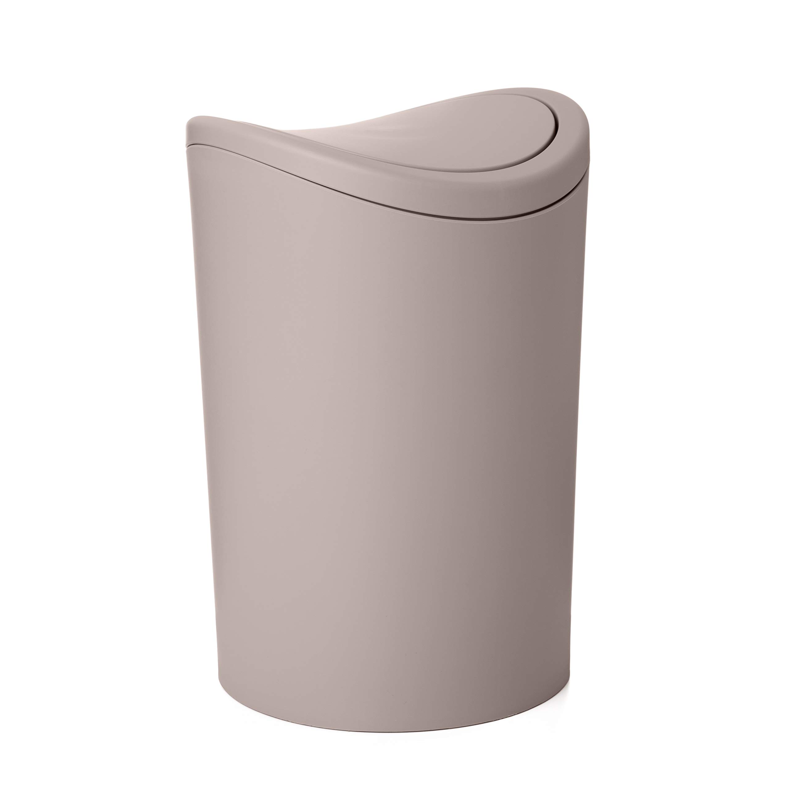 TATAY 6L Bathroom Bin with Swing Lid | Compact and Modern Design | Durable and Easy-to-Clean Material | Made in Spain | Dimensions | 19 x 19 x 28 cm – Standard Model - Taupe