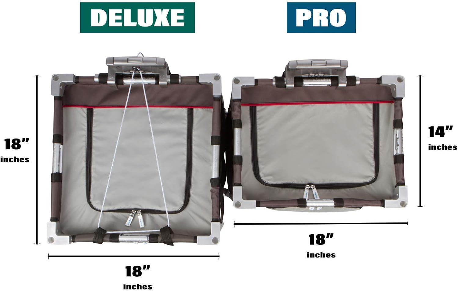 ZakiBox Universal 4-Wheel Collapsible Rolling Utility Hand Cart with Compartments | Lightweight & Waterproof | for Teachers, Salespeople, Groceries, Arts & Crafts, More (Grey, On-The-Go-Pro) : Office Products