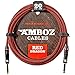 Red Dragon Instrument Cable - Noiseless for Electric Guitar and Bass - 20Foot TS 1/4Inch Straight PL