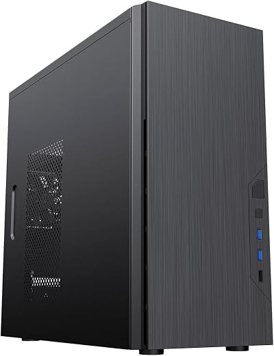 CiT Course Micro-ATX PC Case Black - Mini-ITX Support, USB 3.0, Brushed