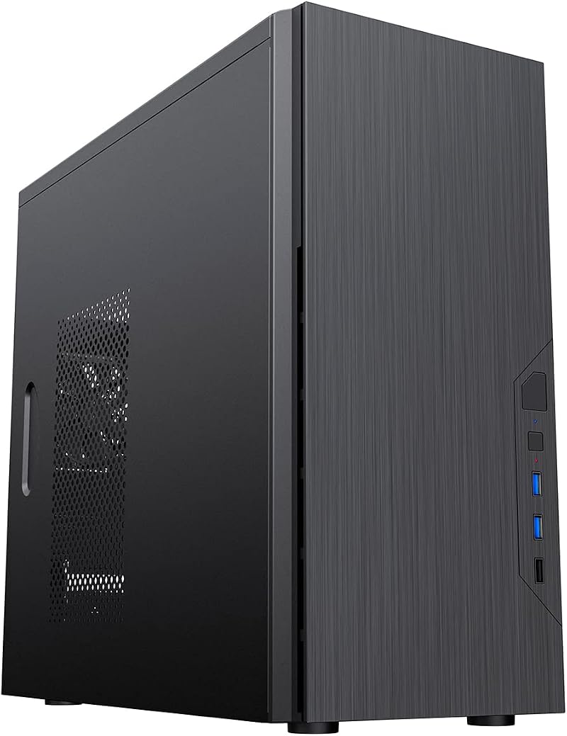CiT Course Micro-ATX PC Case Black - Mini-ITX Support, USB 3.0, Brushed
