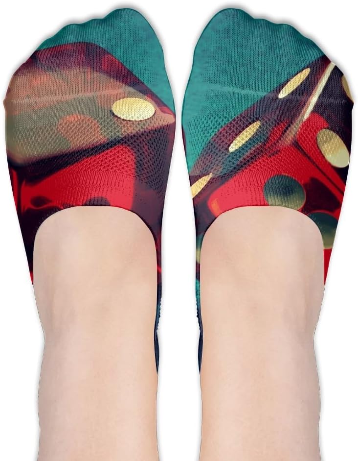 Dice Cube No Show Socks Liner Socks Low Cut Ped Socks Invisible Athletic Liners For Women