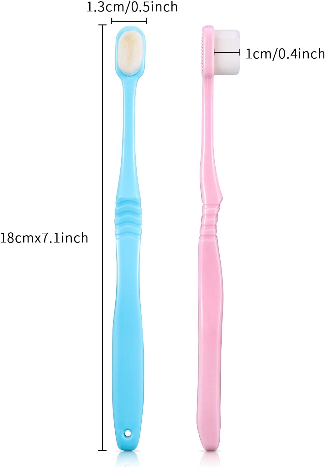 4 Pieces Soft Micro-Nano Manual Toothbrush Extra Soft Bristles Toothbrush with 20,000 Bristles for Fragile Gums Adult Kid Children (Blue, Pink): Health & Personal Care