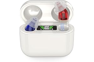 EFFEREY Hearing Aids for Seniors, Rechargeable Super Mini Hearing Aids with Natural Sound, Intelligent Noise Reduction, Invisible In-Ear Design, Long-Lasting Rechargeable Battery, Easy to Use (White)