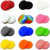 24-Pack Anti-Slip Silicone Thumb Grip Caps, 12 Colors High Sensitivity Joystick Covers with 360&deg; Textured Dots for PS5 PS4 Xbox Series X/S Xbox One Xbox 360 Controller