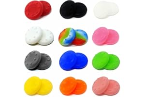 KONGCHAN 24-Pack Anti-Slip Silicone Thumb Grips Caps | High-Sensitivity Joystick Silicone Accessories Replacement Parts ​for PS4, PS5, Xbox 360, Xbox One, Xbox Series X/S Controller
