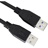 USB Cable Male to Male 3M, KeerSen USB 3.0 A Male to A Male Data Transfer Cable Cord for Hard Drive Enclosures, Printers, Modems, Cameras and Other USB peripherals ( Black )