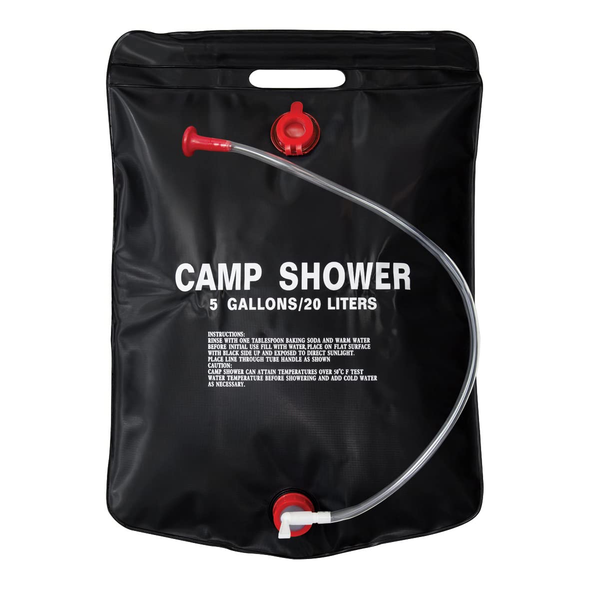 Milestone Camping 20739 20L Heated Compact Portable Solar Power Shower, Black,H60 x W40