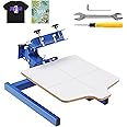 VEVOR 1 Color 1 Station Silk Screen Printing Press, 21.2x17.7in, Double-Layer Positioning Pallet, Adjustable Tension for T-Shirt DIY Printing