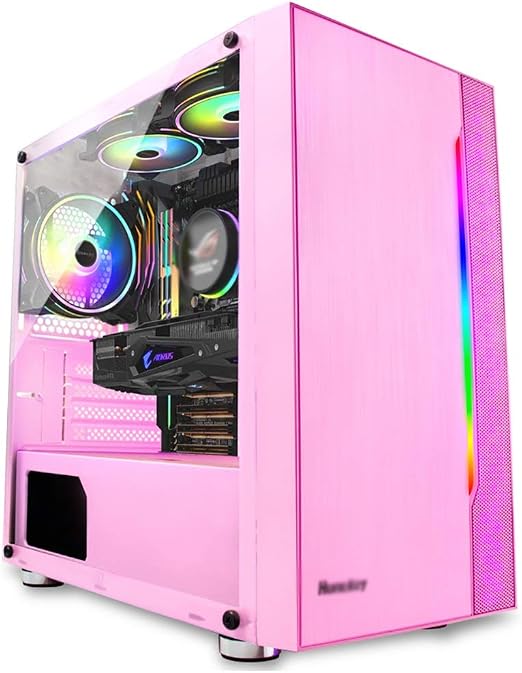 Amazon Co Jp Pcケース ピンクのゲーミングケース ミッドタワーpcゲーミングケースm Atx Itx フロントi Oのusb 3 0ポート アクリルサイドパネル 7ファンの位置 水冷準備 ホーム キッチン