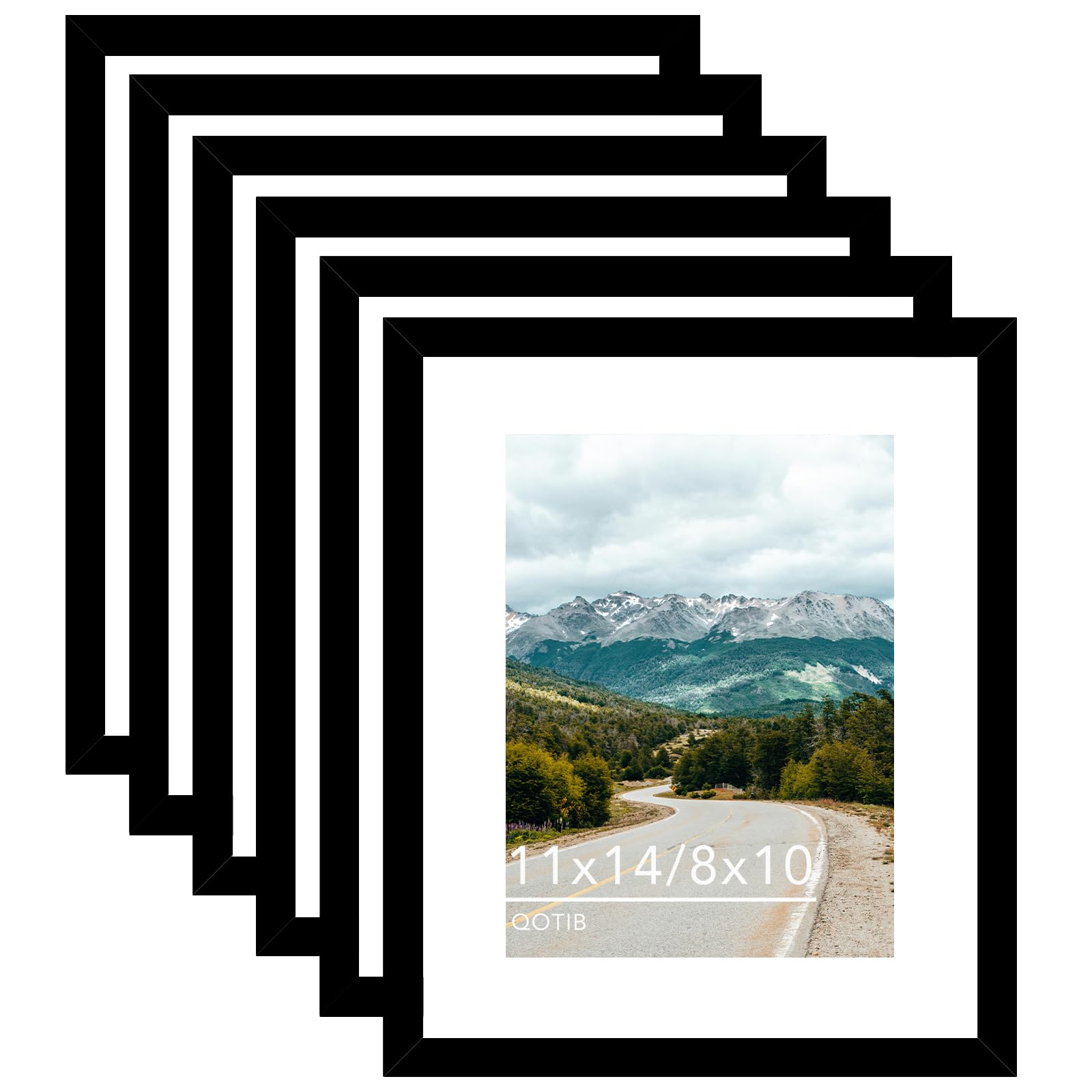 QOTIB 11x14 Picture Frame with 8x10 Mat