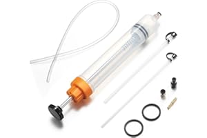 FOUR UNCLES 500cc Fluid Extractor & Fill Pump for Automotive Use - Oil Syringe with a 28" Hose & Two 12" Extension Tubes for 