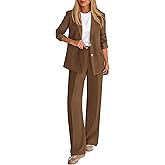 KIRUNDO Womens Suits 2 Piece Set Business Casual Blazer Jacket Wide Leg Dress Pants Suits Professional Work Office Outfits