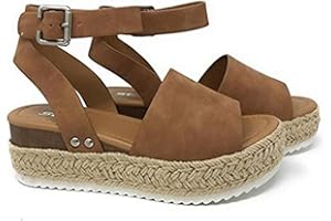 Ladmiple Wedge Sandals for Women Dressy Fashion Slip-On Sandal Summer Casual Beach Shoes Open Toe Espadrilles Platform