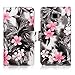 Galaxy S6 Edge Plus Case, Cellularvilla [Diamond Jewel] [Card Slots] Embossed Flower Design Premium Pu Leather Wallet Case Flip Cover for Samsung Galaxy S6 Edge Plus / S6 Edge+ (Black Pink Flower)