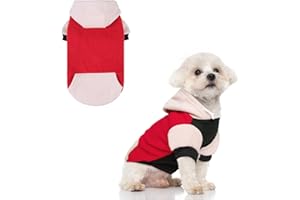 BEAUTYZOO Fleece Dog Hoodie Sweatershirt with Pocket and Leash Hole, Stretchy Small Medium Large Sized Dogs Clothes for Fall Winter Cold Days, Color Designer Warm Dog Jackets,French Bulldog Coats