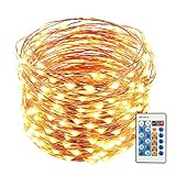 LUCKLED 200 LED Outdoor Starry String Lights, 66ft Dimmable Fairy Decorative Copper Wire Lights for Home, Garden, Bedroom, Patio, Christmas Decorations, Waterproof (Warm White)