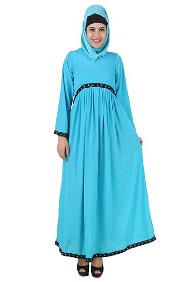 Malakah Maternity Turquoise Crepe Abaya Eid Dress AY-460
