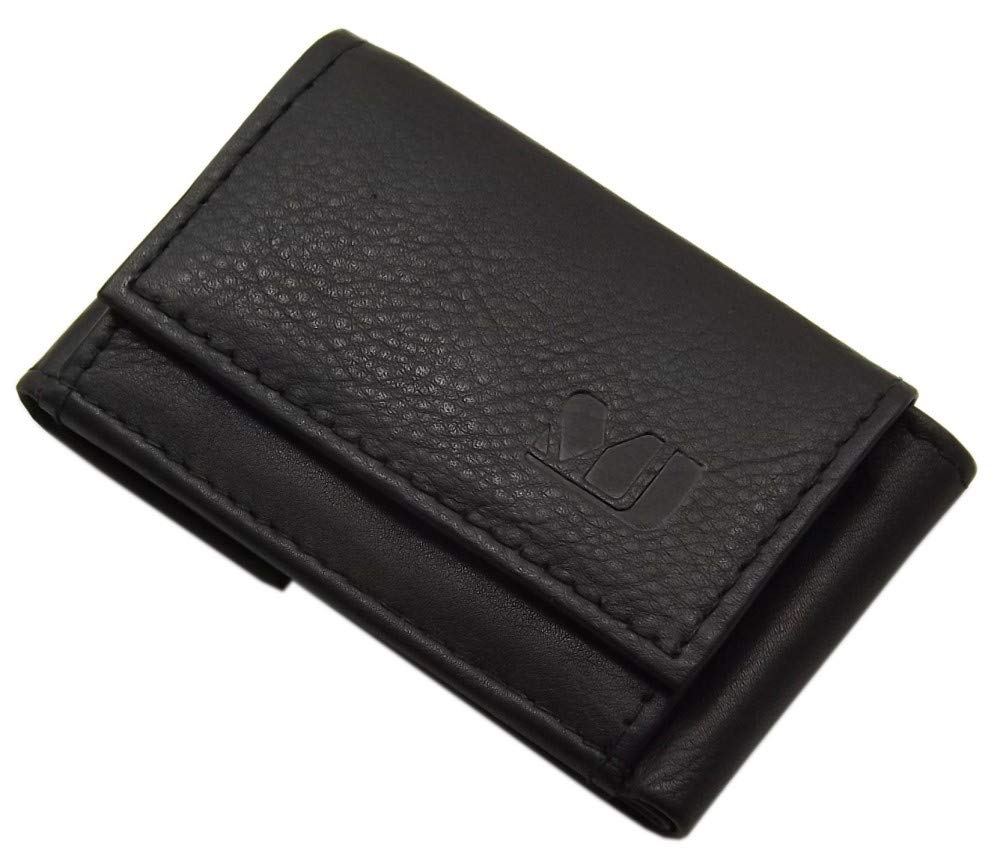 myledershop MJ-Design-Germany Calf Leather Mini Wallet 8x1.5x5cm in Black