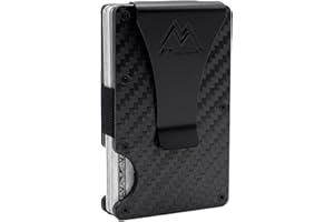 Mountain Voyage Minimalist Wallet for Men & Women with Money Clip or Cash Strap - RFID Blocking Metal Wallet for Men - Scratc