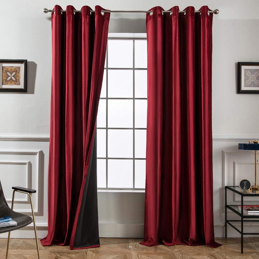 Amazon Com Melodieux 100 Blackout Velvet Curtains For Bedroom