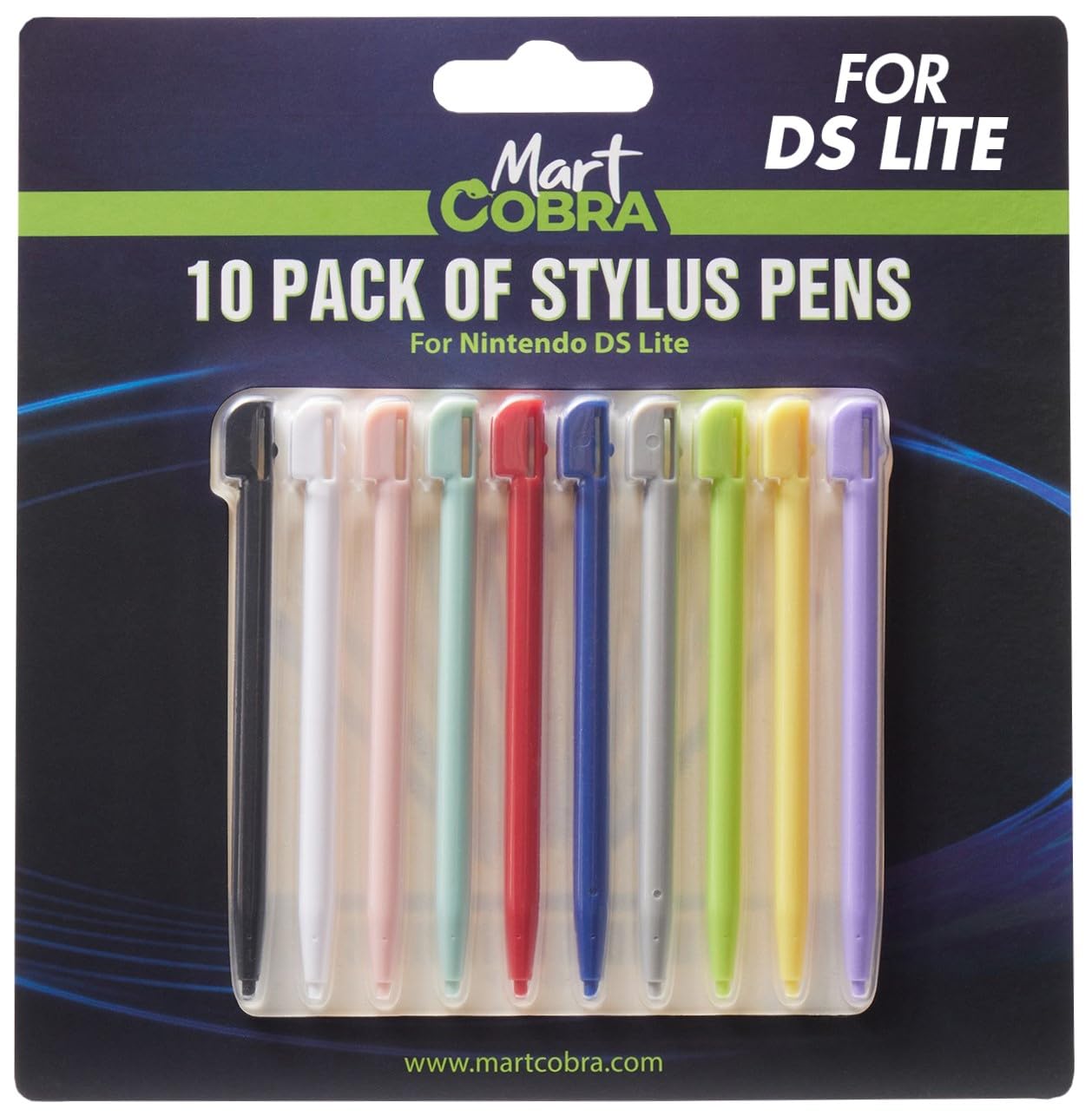 Mart Cobra Nintendo DS Lite Stylus 10 Pack - Replacement Pen for Original Nintendo DS Light Stylus - 10 Colorful Nintendo DS Lite Small Stylist Pencil - Accessories for Original Light Games