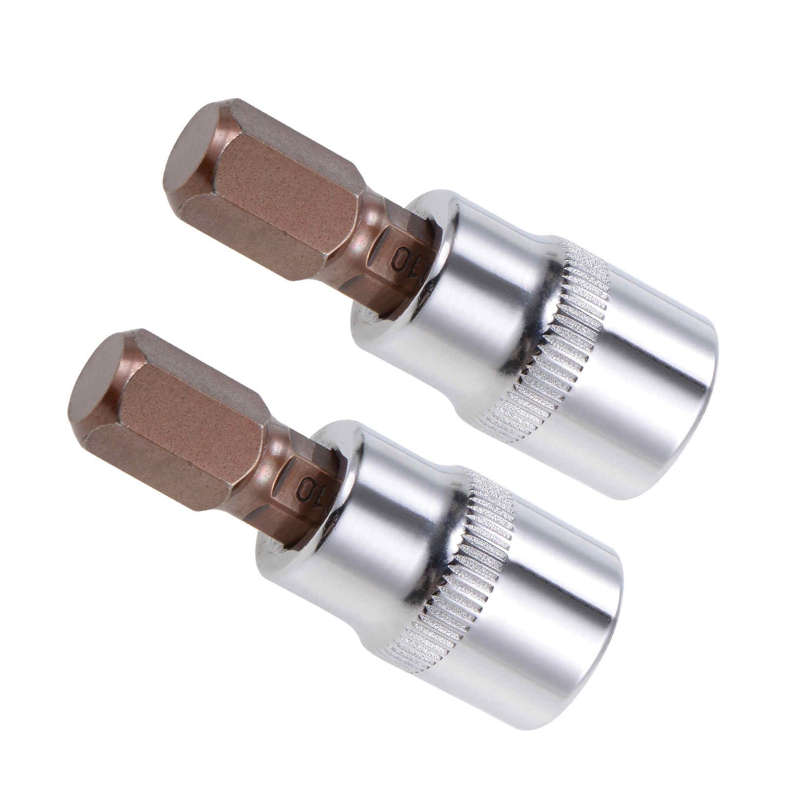 CoCud Hex Impact Bit Socket, 3/8" Drive x 10mm S2 Steel CR-V Quick Change Hex Socket Impact Bit Screwdriver Sockets Adapter - (Applications: for Fastening Screws), 2-Pieces