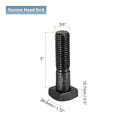 uxcell 5Pcs Square Head Bolts, 3/4-10x3 Black Oxide