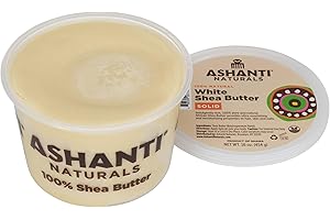 Ashanti Naturals Solid 100% African Shea Butter | Unrefined Raw Shea Butter | Moisturizer for Skin, Face & Hair | Easy Application - 16 oz, White