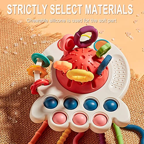 Montessori Toys, UFO Food Grade Silicone Pull String Activity Toy