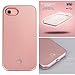 Wellerly iPhone 7 Case, iPhone 8 case, LED Illuminated Selfie Light Cell Phone Case Cover [Rechargeable] Light Up Luminous Selfie Flashlight Case for iPhone 7 / iPhone 8 4.7inch (Rose Gold)