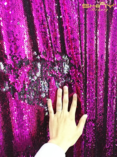 Flip up 3 feet 1 yard-fuchsia & silver mermaid sequ…