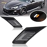 Smoke Lens White/Amber LED Front Side Marker Light Kits for 2013-2016 Scion FR-S 2013-2020 Subaru BRZ 2017-2020 Toyota 86/GT8