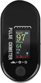 Blood Oxygen Saturation, Portable Fingertip Pulse Oximeter Oxygen Saturation Monitor with Automatic Detection, Long?Term Standby Spo2 Pulse Oximeter for Monitoring Family Health(Black)