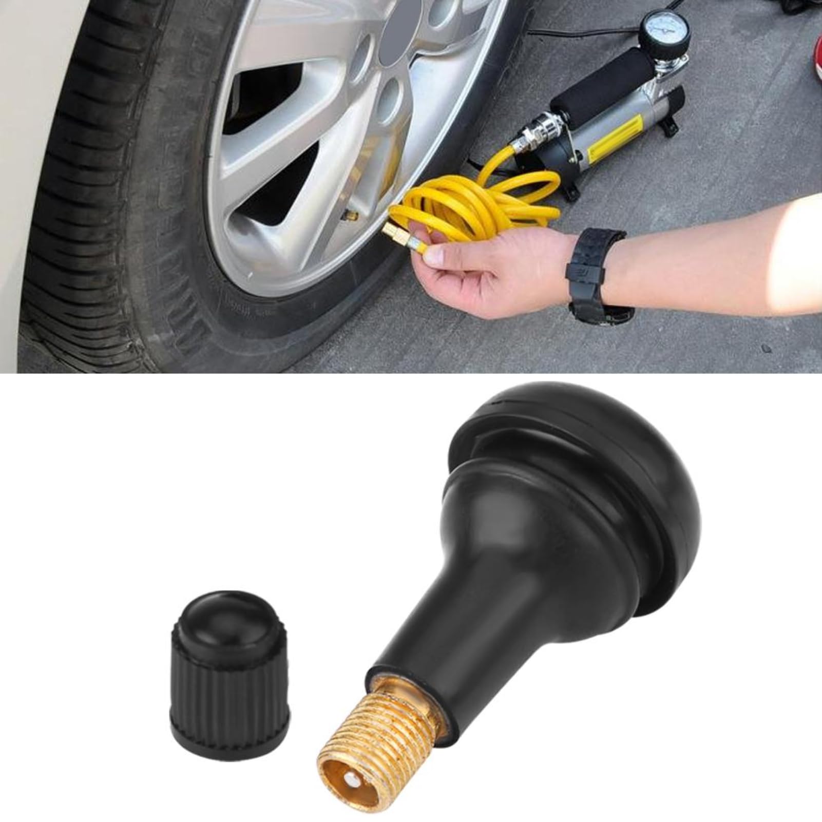 Broco 10Pcs Car Auto TR415 Wheel Snap in Tire Tyre Valve Stem Short Rubber Valve