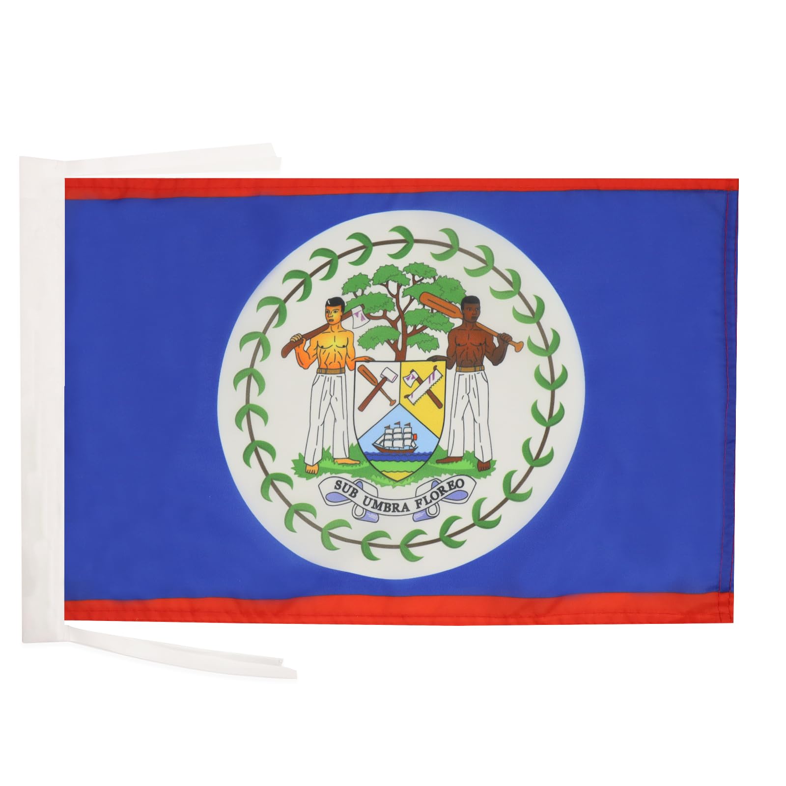 AZ FLAG - Belize Flag - 18'' x 12'' - 100% Polyester Belizean Small Banner with Two Cords - Fade Resistant - Vivid Colors - 18x12 in - 45x30 Cm โ image 1