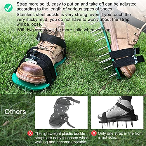 Sekushim Lawn Aerator Shoes For Lawn Grass Aerator Tools With Metal